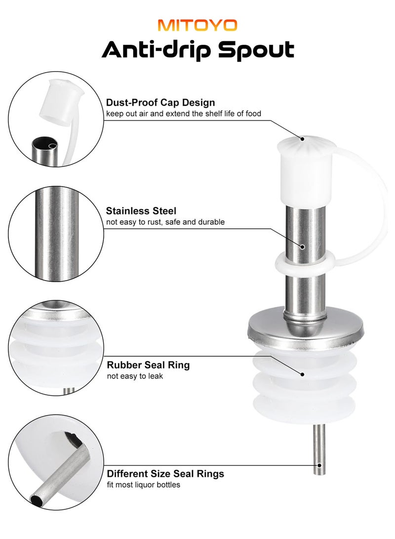 MITOYO Ceramic Oil Bottle - Universal Spice Container - Oil Dispenser Suitable for Olive Oil, Soy Sauce, Vinegar, and Water - Kitchen Cooking Tool - 18oz - Image 4