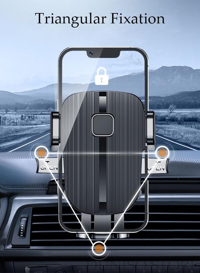 DUNISO Upgraded Car Phone Holder Phone Mount for Air Vent Anti-Shake Phone Holder WIth 3-In-1 Data USB Charge And Sync Cable Hand Free Mount for All Cell Phones - Image 5