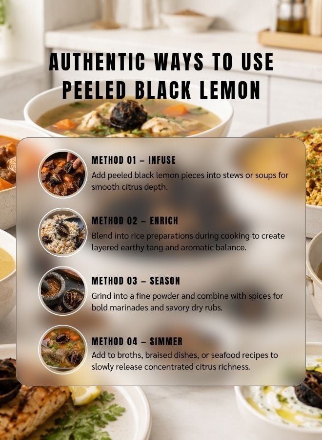 AWAFI MILL Dried Black Lemon Peeled | Tangy and Citrusy Flavor 500 g | 17.6 Oz - Image 3
