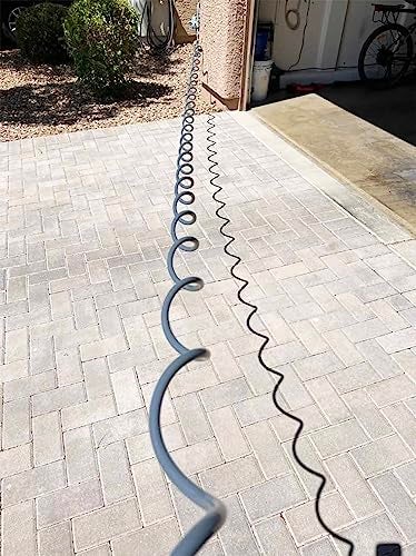 SANFU خرطوم مياه حديقة SANFU PU القابل للسحب 3/8"ID(9.5 x 12.7mm) x 15ft مع وصلات نحاسية 3/4 بوصة، خارجي، مثالي للقوارب والسفن، رمادي (15') - Image 5