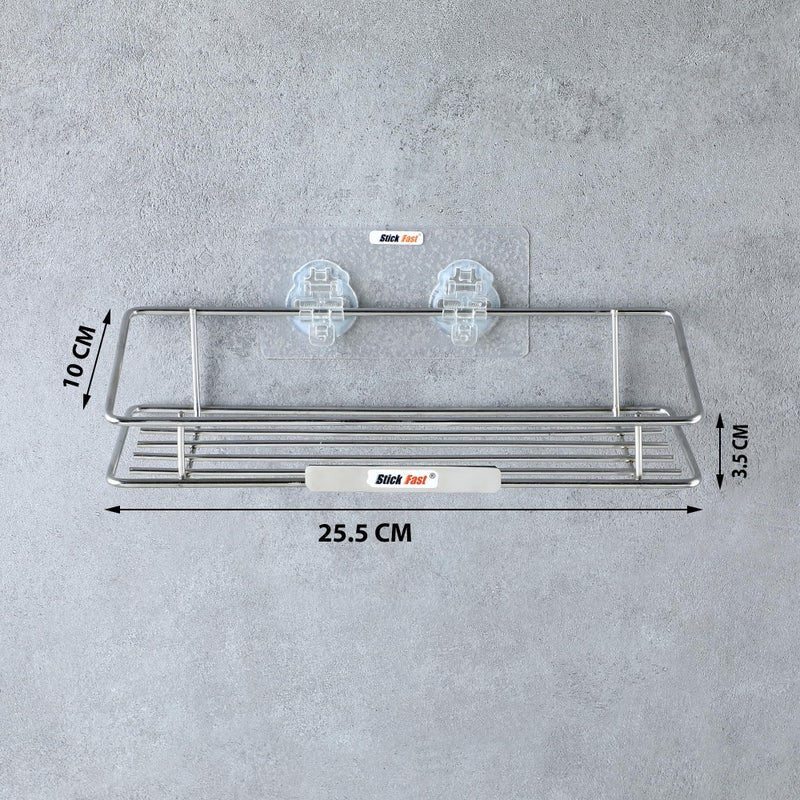 SF - Stick Fast Stainless Steel Self-Adhesive Miniclassy Bathroom Shelf With 3M Sticker For Wall Mount Multipurpose Kitchen & Bathroom Storage Organizer Tray Rack (Sf-Miniclassy-Shelf) - Image 3
