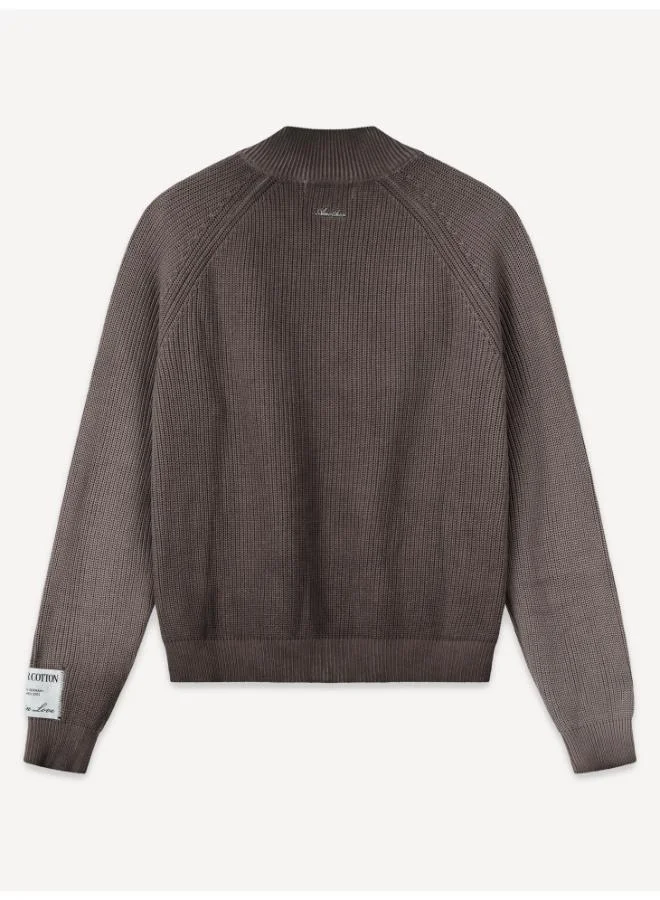 Another Cotton Lab Zip Crew Neck Cardigan