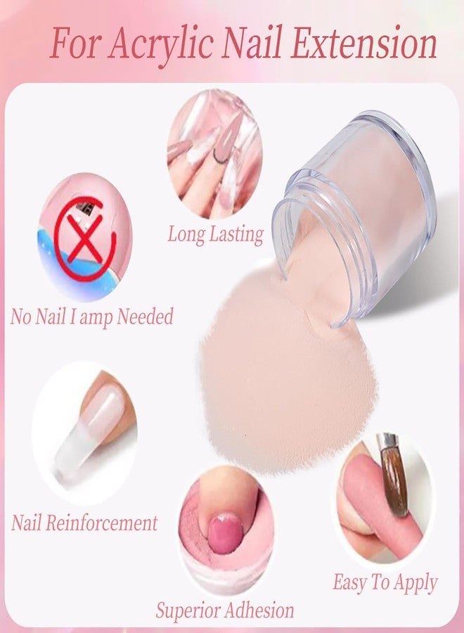Bellecrey 6Colors/Set Acrylic Powder Glitters Acrylic Powder Professional Pink Clear White and Nude Polymer For Nails Extension 3D Tips Carving French Nude Pink Sculpting Crystal Nail Dipping - Image 3