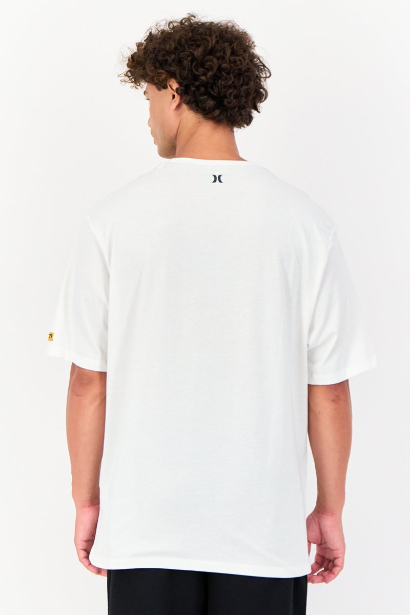 Hurley Men Sportswear Fit Short Sleeves Outdoor T-shirt, White - Image 2