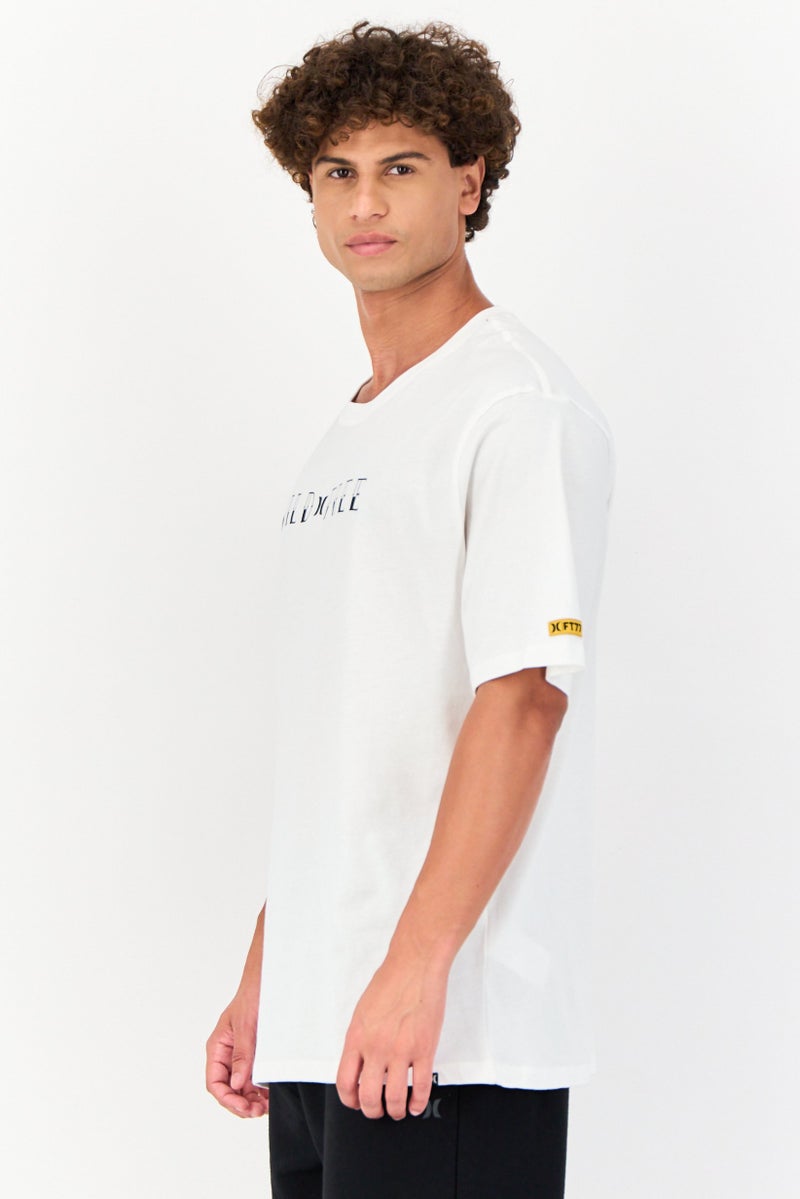 Hurley Men Sportswear Fit Short Sleeves Outdoor T-shirt, White - Image 3