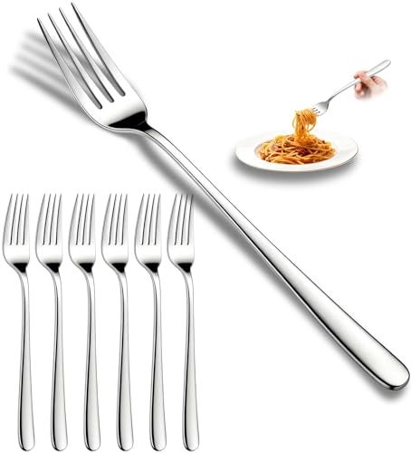 Flying Leaves Dinner Forks, Premium 18/10 Stainless Steel Silverware Forks, 6-Piece Set - Classic & Modern Design Flatware Forks, Dishwasher Safe for Home & Restaurant Use - Image 1