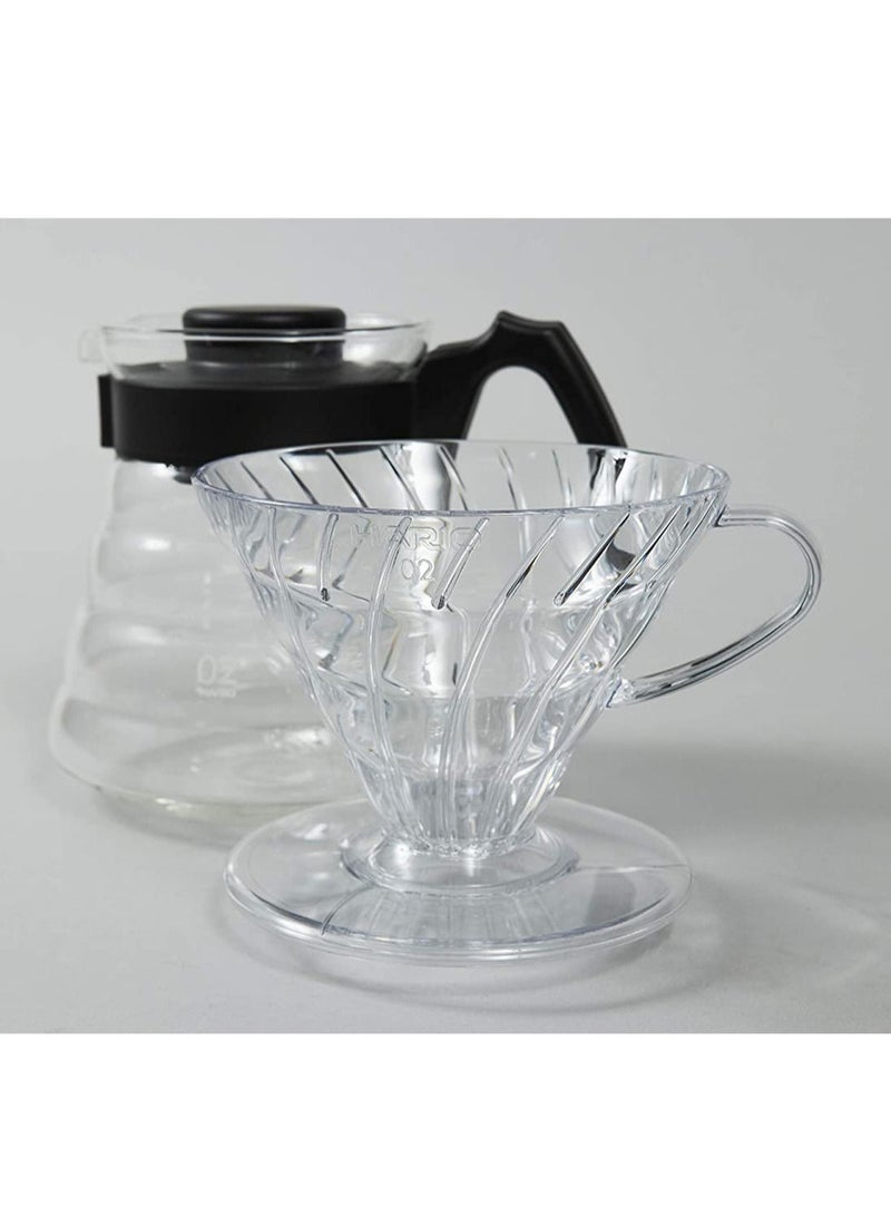 هاريو مجموعة ملحقات تحضير لماكينة القهوة مكونة من قمع تقطير وملعقه وسيرفر زجاجي وفلتر مقاس 02 - Image 3