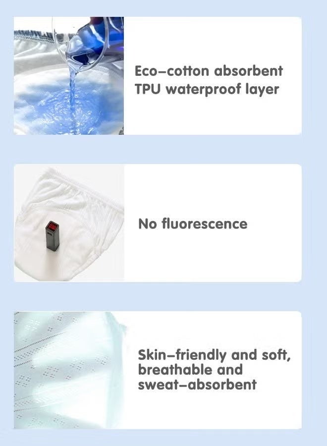 عبوة من 5 سراويل تدريب على استخدام المرحاض مصنوعة من شبكة مسامية، 6 طبقات من القطن الخالص المسامي الماص، مناسبة للأطفال الصغار والأولاد، مقاومة للماء. مقاس 90 - Image 4