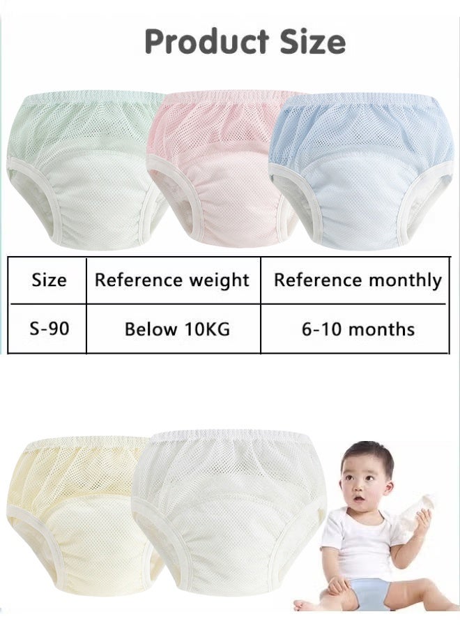 عبوة من 5 سراويل تدريب على استخدام المرحاض مصنوعة من شبكة مسامية، 6 طبقات من القطن الخالص المسامي الماص، مناسبة للأطفال الصغار والأولاد، مقاومة للماء. مقاس 90 - Image 2