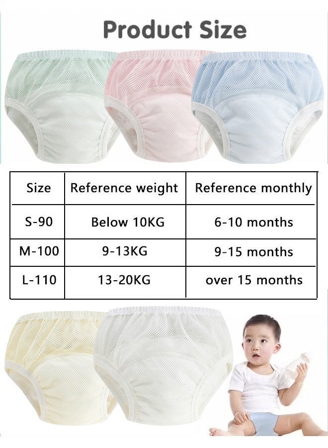 5-pack of breathable mesh toilet training pants, 6-layer breathable pure cotton absorbent training pants, suitable for toddlers and boys, waterproof. Size 90 - Image 3