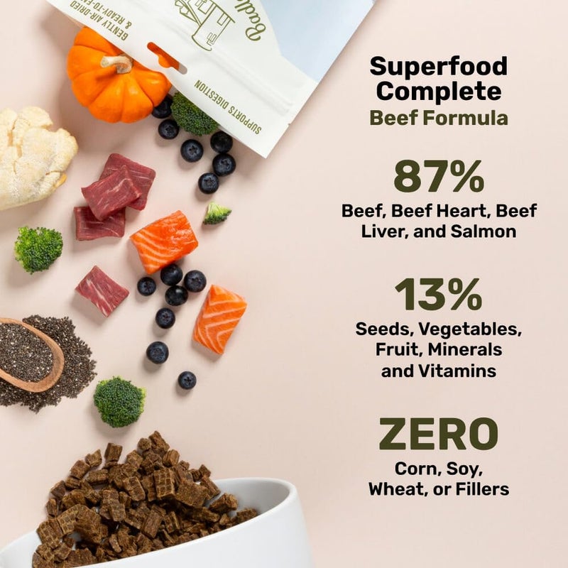 BADLANDS RANCH by Katherine Heigl- Superfood Complete, Air-Dried Adult Dog Food - High Protein, Zero Fillers, Superfood Nutrition (24 Ounce (Pack of 4), Beef) - Image 2
