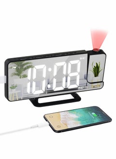 ماركة غير محددة ساعة منبه رقمية LED مع عرض إسقاط ومرآة  - Image 1