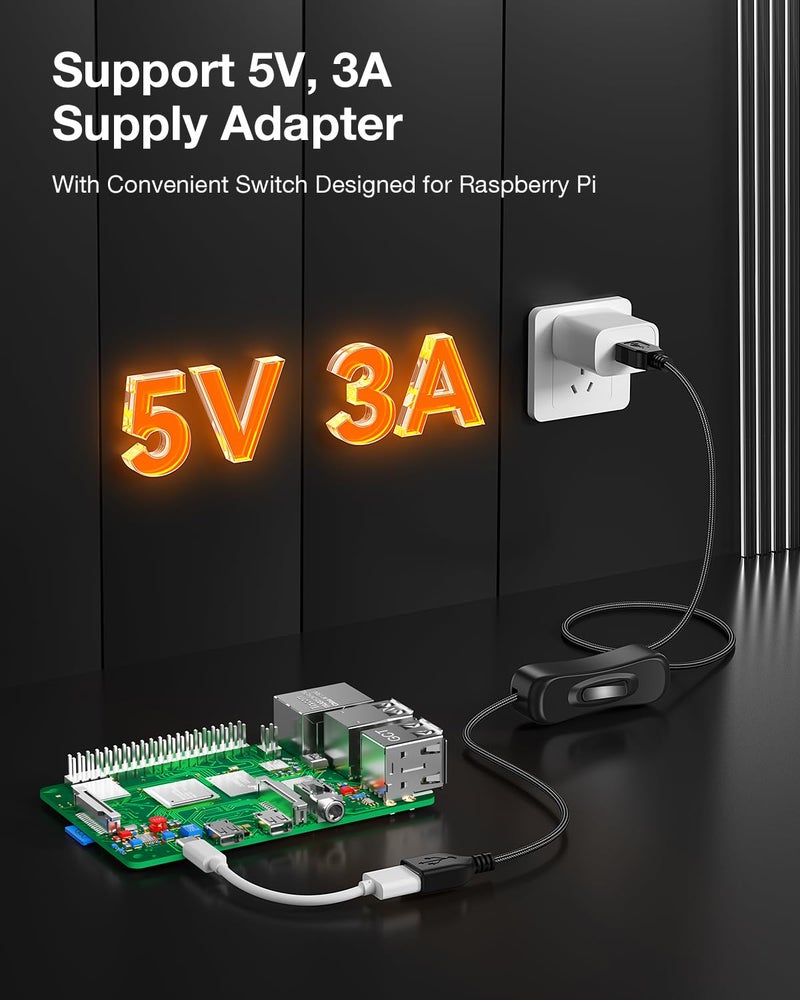 ANDTOBO USB Switch Extension Cable, (Upgraded Data + Power) USB Extension Cord with On/Off Power Switch Cable for LED Strips, iOS System, etc- 3.3 FTP - Image 5