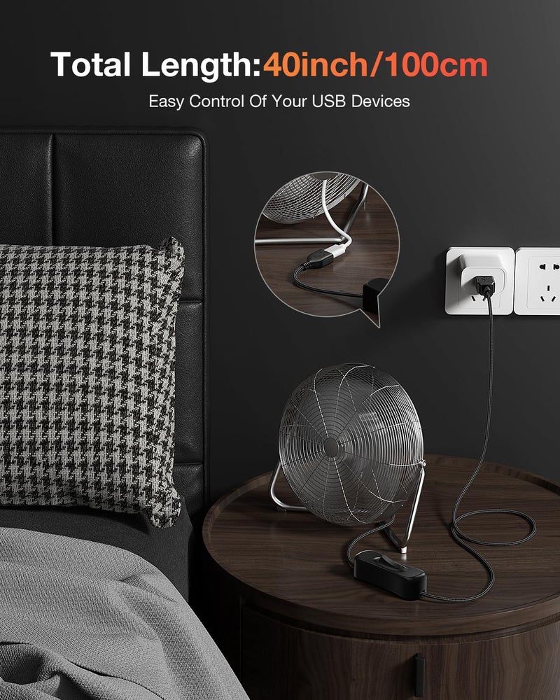 ANDTOBO USB Switch Extension Cable, (Upgraded Data + Power) USB Extension Cord with On/Off Power Switch Cable for LED Strips, iOS System, etc- 3.3 FTP - Image 4