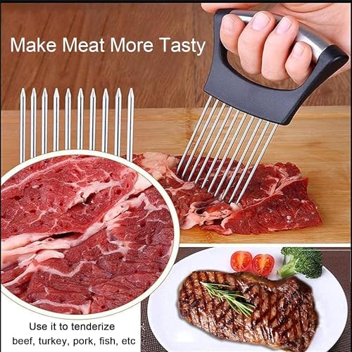 Baskety Steel Onion & Meat Holder Slicer Tools Cutter, Black - Image 4