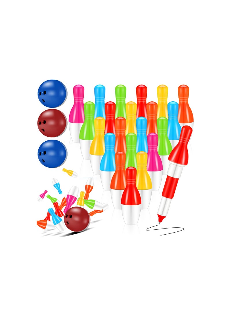 SYOSI Bowling Ballpoint Pens In Blue Ink, Novelty Cartoon Retractable Ball Pens, Mini Cute Nurse Pens, Bowling Party Favors for Student Stationery Use In the Office, at Home (30 Pcs)(Random Color) - Image 1