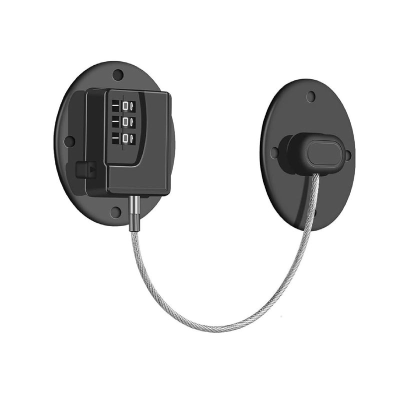 Rofio Refrigerator Lock - Heavy Duty Combination Fridge Lock, Child Proof Cabinet Locks,No Keys Needed(Black- 1 Pack) - Image 1