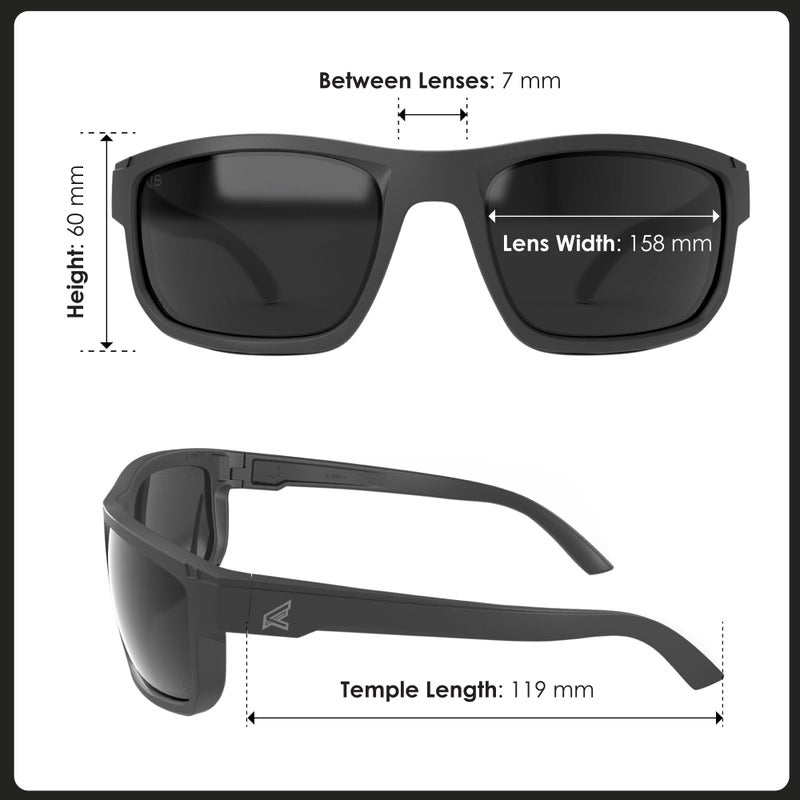 EDGE Defiance Z87 Wayfarer Safety Sunglasses (Matte Black, Polarized Smoke Vapor Shield), Polarized Vapor Shield Anti-Fog Z87 Tinted Safety Glasses, Shatter Resistant, ANSI Compliant Men's Sunglasses - Image 5