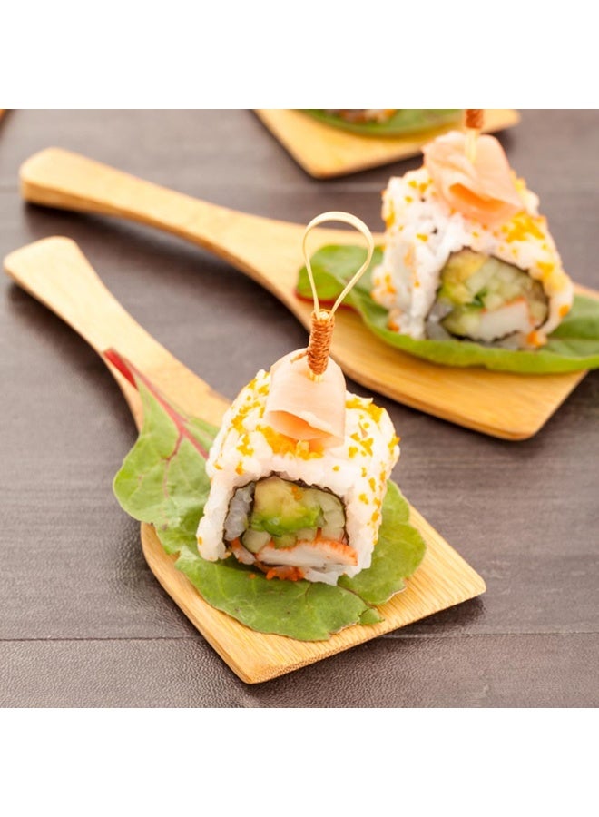 Restaurantware 5.5 Inch Bamboo Spatula, 100 Bamboo Spoons For Cooking - Flat, Sustainable, Bamboo Bamboo Serving Spoons, For Plating Or Serving At Large Catered Events  - Image 3