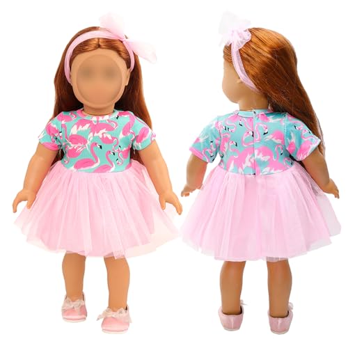 BARWA Doll Clothes and Accessories for 18 inch Girl Dolls Mermaid Casual Tutu Dress, Outfits, Swimsuit, Underwear… (C: Tutu Dress) - Image 3