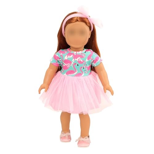 BARWA Doll Clothes and Accessories for 18 inch Girl Dolls Mermaid Casual Tutu Dress, Outfits, Swimsuit, Underwear… (C: Tutu Dress) - Image 1
