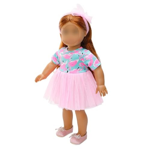 BARWA Doll Clothes and Accessories for 18 inch Girl Dolls Mermaid Casual Tutu Dress, Outfits, Swimsuit, Underwear… (C: Tutu Dress) - Image 4