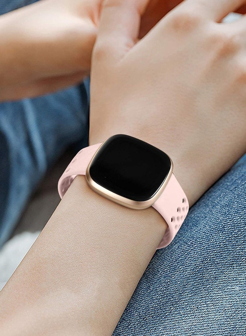 SYOSI Elastic Strap Compatible with Fitbit Versa 3 for Fitbit Sense Strap,Adjustable Nylon Sports Straps for Women Men, Breathable（4Pcs） - Image 2