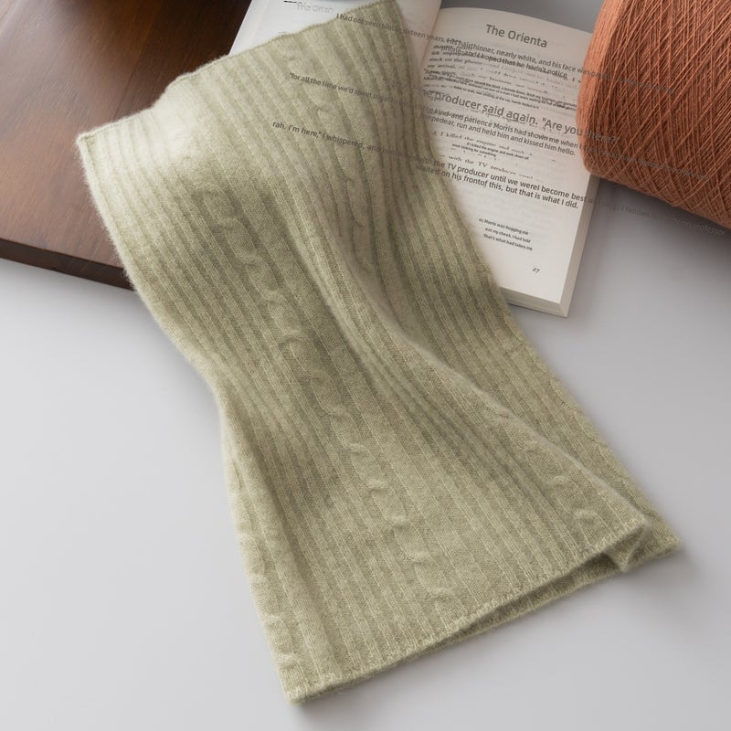 100% Cashmere Neck Warmer, Thick Knitted Snood Scarf, Adjustable Neck Gaiter for Unisex Adults & Kids, 38x24 cm, Solid Colors for Fall Winter Spring - Image 1