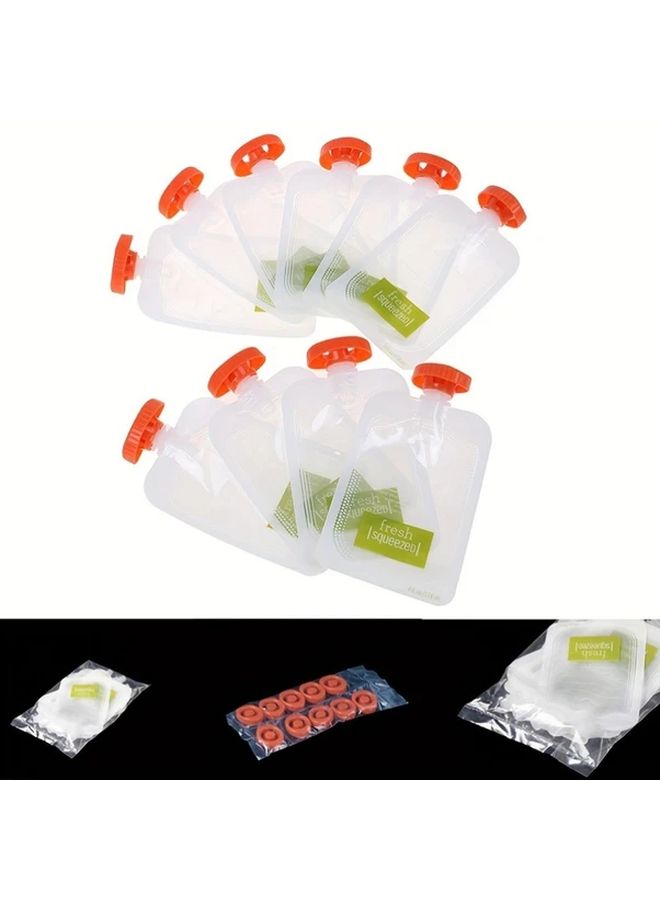 Reusable Squeeze Pouches 10pcs For Puree Food Dispensing BPA Free Resealable Containers - Image 5