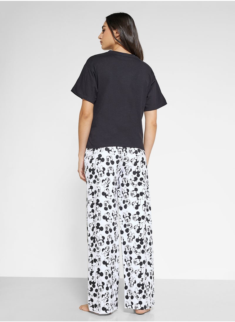 Disney Mickey Graphic T-Shirt & Pyjama Set  - Image 2