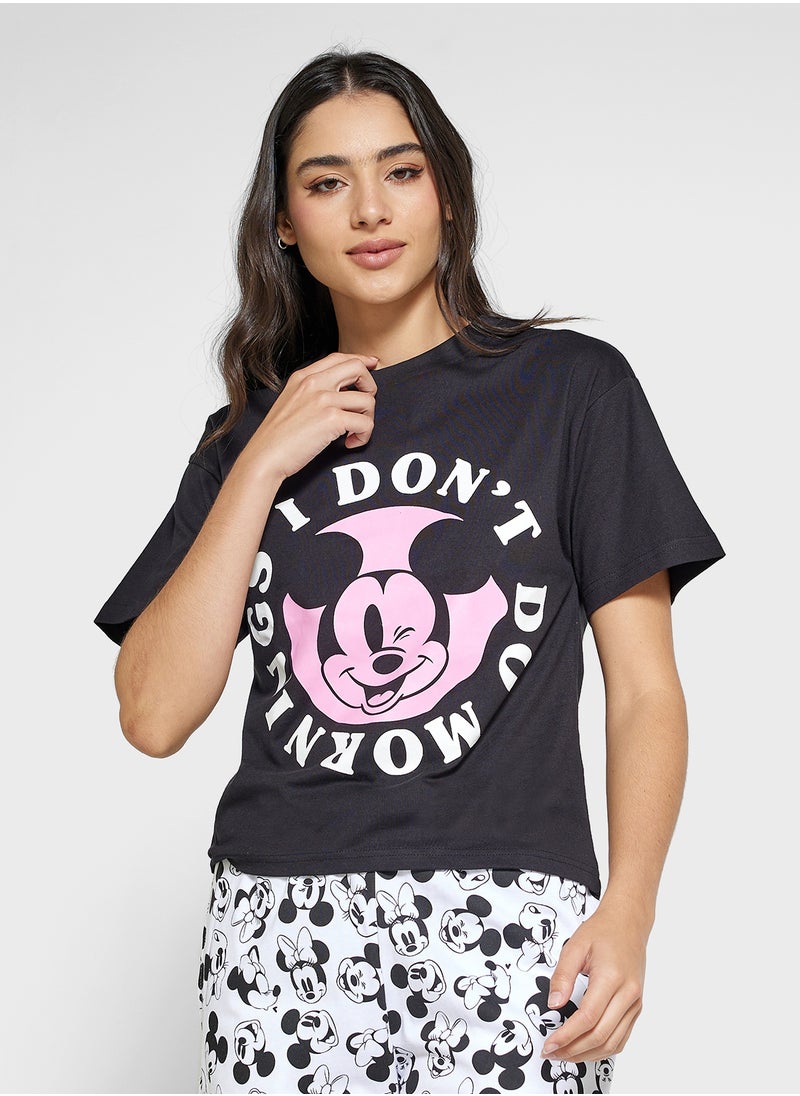 Disney Mickey Graphic T-Shirt & Pyjama Set  - Image 3