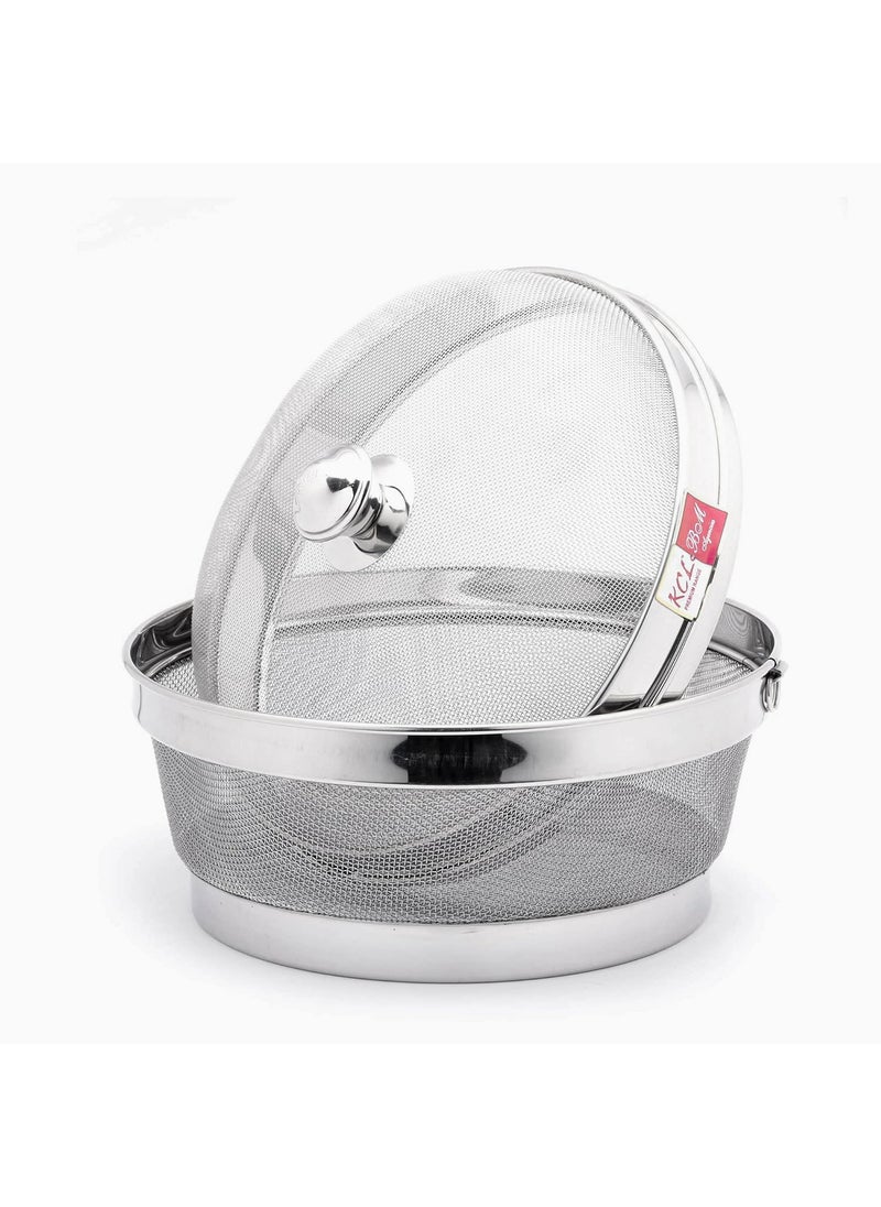 KCL KCL Stainless Steel Miska Fruit Vegetable Basket with Lid 10 Inch Premium Modern Design Mesh Basket Must Have Kitchen Essential  - Image 3