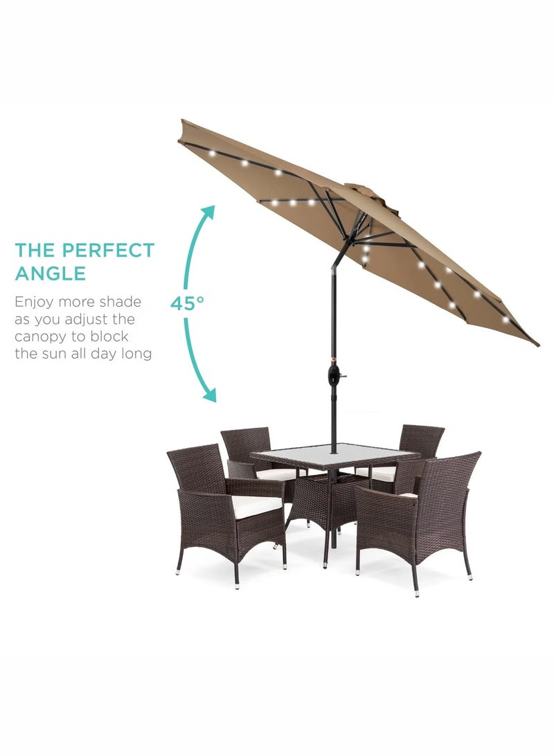 73Hours Solar LED Patio Umbrella with Tilt u0026 Crank for Garden, Deck, Backyard u0026 Pool - Image 5