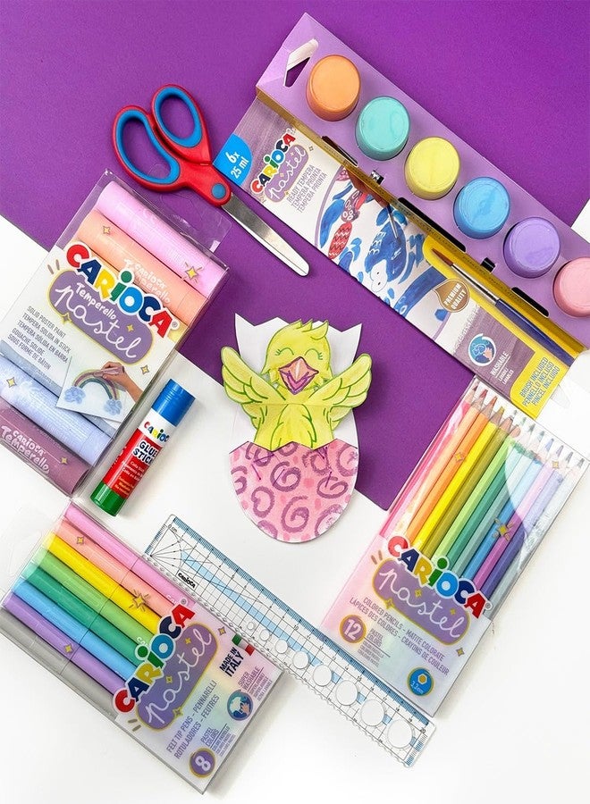 Carioca Pastel Markers - 8-Pack Super Washable Felt Tip Pens, Soft Pastel Colors, Non-Toxic Ink, Conical Blocked Tip for Double Stroke, School & Art Supplies for Kids, Made in Italy - Image 5