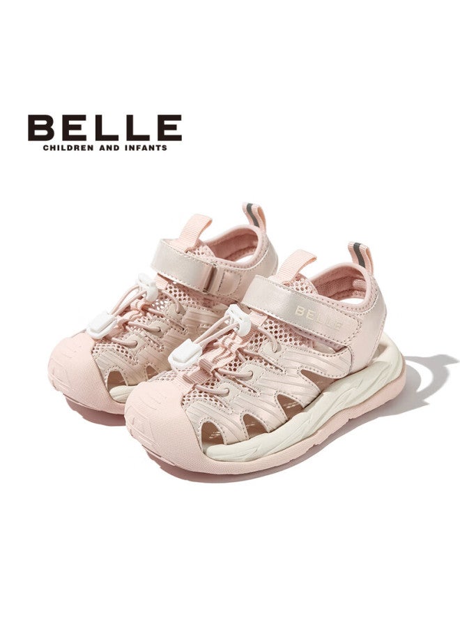 Belle Kids Summer Sandals Boys And Girls Beach Shoes Closed-toe Outdoor Sports Soft Sole Toddler Shoes Pink Size 31 - Image 1
