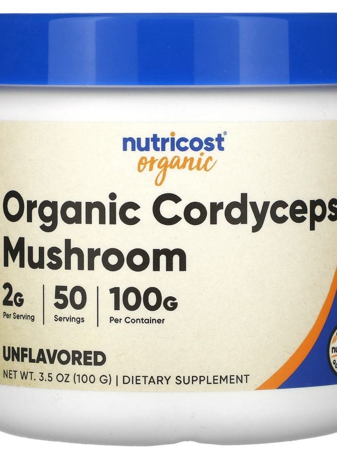 Nutricost Organic Cordyceps Mushroom Unflavored 3.5 oz (100 g)
