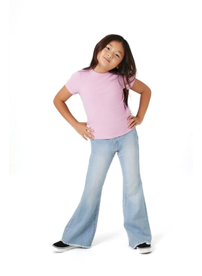 FOREVER 21 Girls Frayed Flare-Leg Jeans (Kids) - Image 3