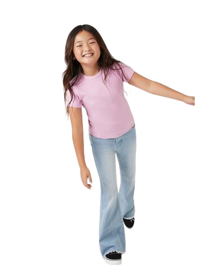 FOREVER 21 Girls Frayed Flare-Leg Jeans (Kids) - Image 1