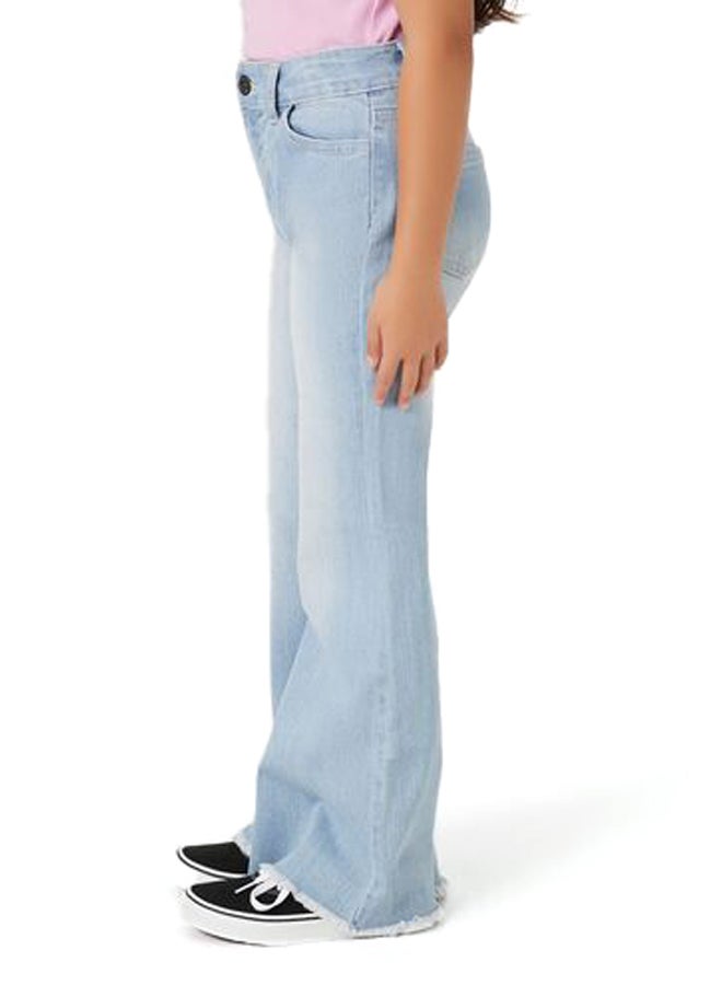 FOREVER 21 Girls Frayed Flare-Leg Jeans (Kids) - Image 4