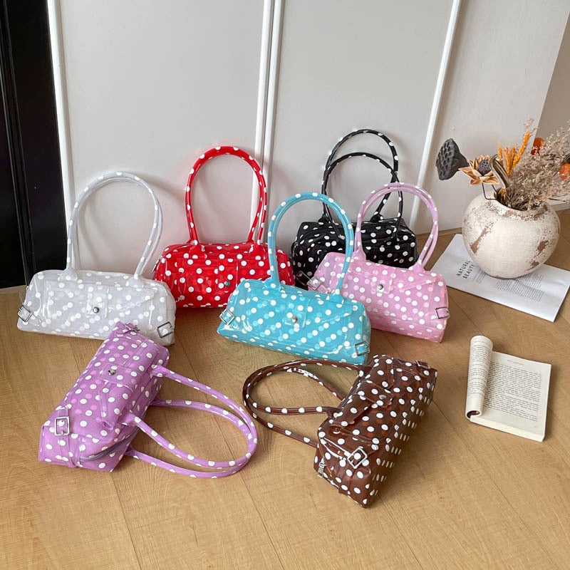 2026 New Retro Polka Dot Plastic Tote Bag for Women - Image 4