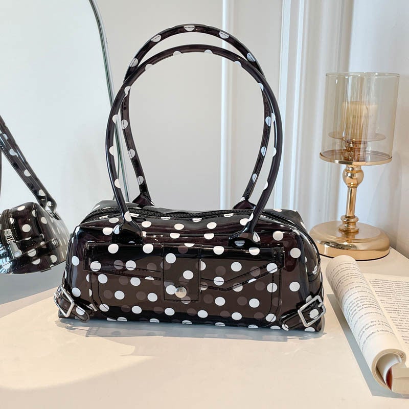 2026 New Retro Polka Dot Plastic Tote Bag for Women - Image 2
