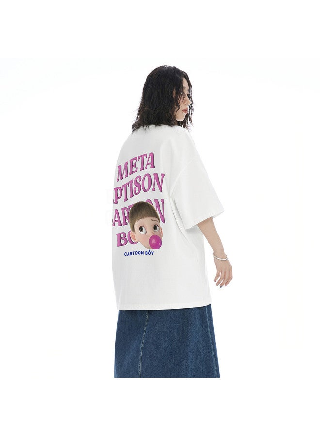 EPTISON Summer Cartoon Boy Letter Print 230g Short-sleeve T-shirt Trendy Brand Fun Pattern Unisex - Image 3