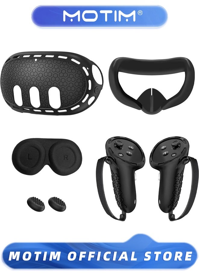 Motim 5 in 1 Protective Cover for VR Accessories Bundle, Silicone Cover Set Compatible with Oculus/Meta Quest 3 Accessories  - Image 1