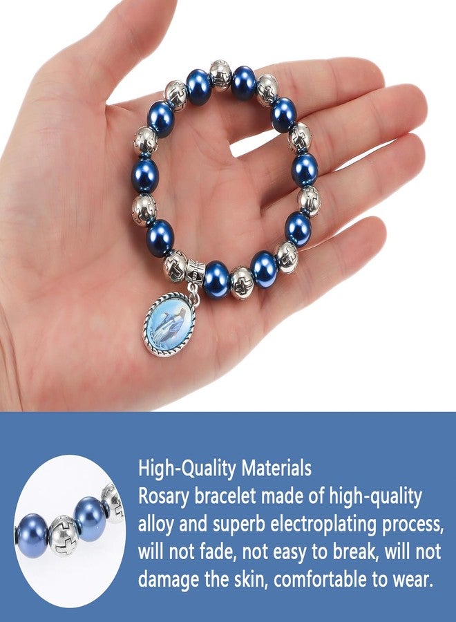 OEMOO Bead Bracelets for Women, Virgin Mary Medal String Bracelet, Rosary Strand Stretch Bracelet Religious Gifts Catholic Gifts for Women - Image 5