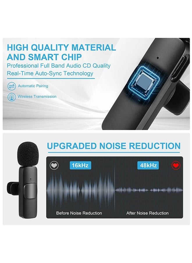 Arabest - ميكروفون لاسلكي للهاتف (USB-C)، ميكروفون لاسلكي مزدوج لتسجيل الفيديو، البث المباشر، مدونة الفيديو، يوتيوب، تيك توك، فيسبوك، تكبير - تقليل الضوضاء والتشغيل بالقابس (لا حاجة إلى تطبيق/بلوتوث) - Image 1