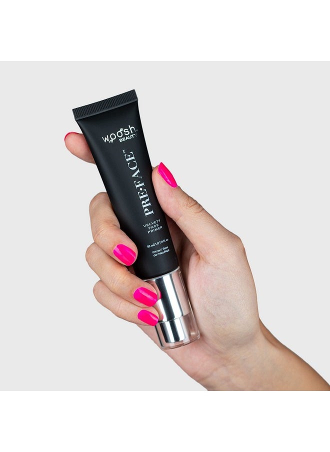 Woosh - Beauty Pre•Face Velvety Face Primer Hydrating & Long Lasting Vegan Pore Minimizer & Wrinkle Filler Grips Your Makeup (Full Size 30 Ml) - Image 1