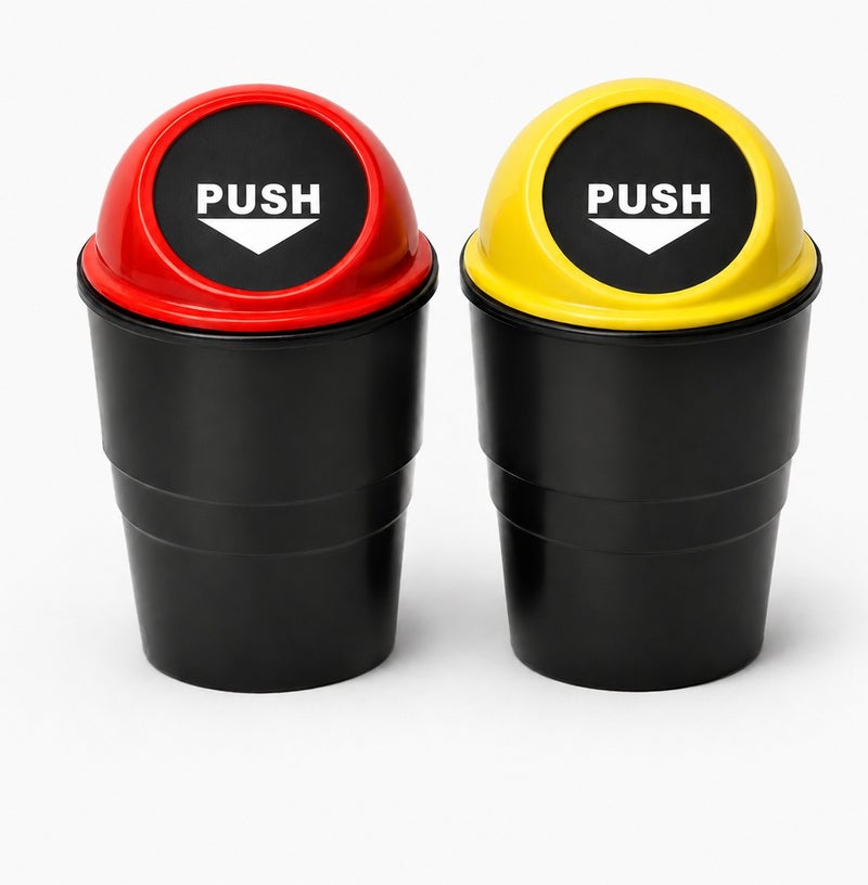 Dunekart Car Trash Can, 2 Pack Mini Car Cup Holder Trash Can, Leakproof Mini Trash with Lid and 30 Bags, Easy to Clean, Multipurpose Trash Can for Car, Office & Home (Black) - Image 2
