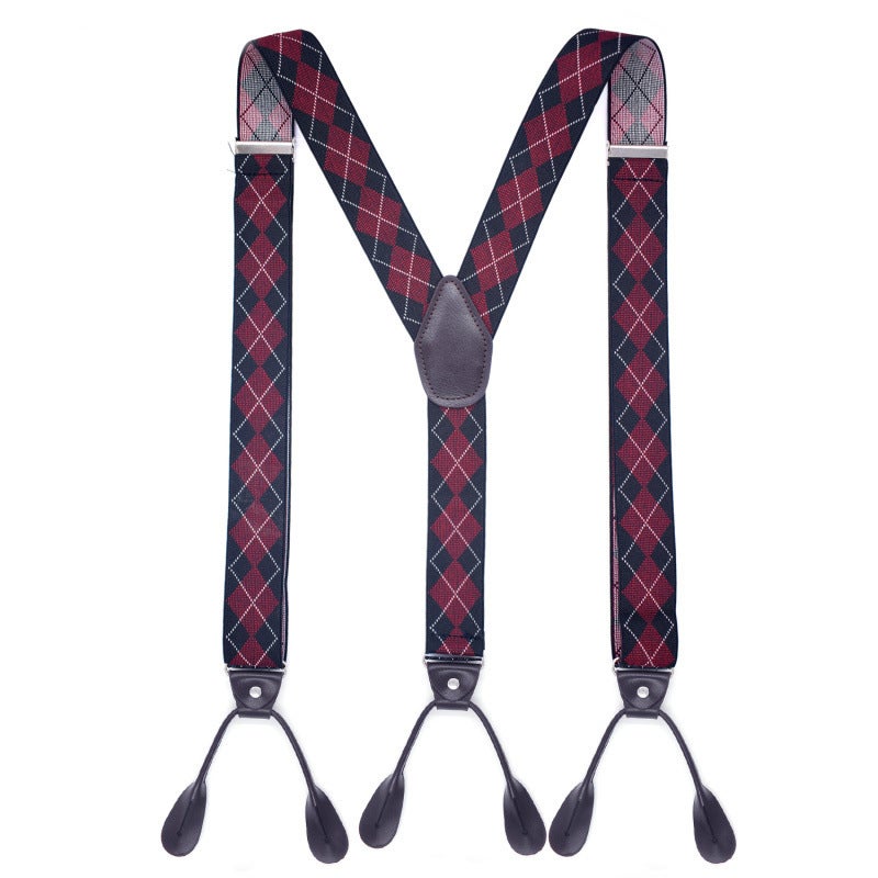 British Style Button Suspenders 3.5cm Wide Black +120cm  - Image 2