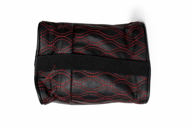 - حافظة مناديل سيارة (جلد اسود ف احمر) - Image 2