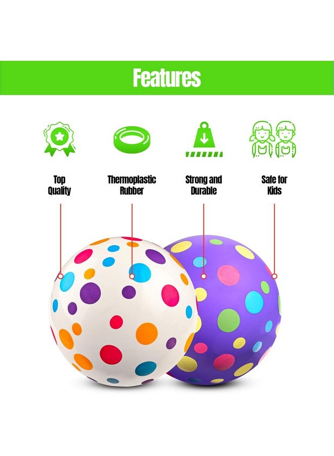 New Bounce Bouncy Balls for Kids - Polka Dotted Playground Balls - Set of 6 Balls with Pump - 8.5" Ball for Children, Toddlers and Pets - Image 4